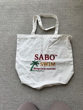 Sabo Skirt White Tote with Red, Green and Gold Embroidery
